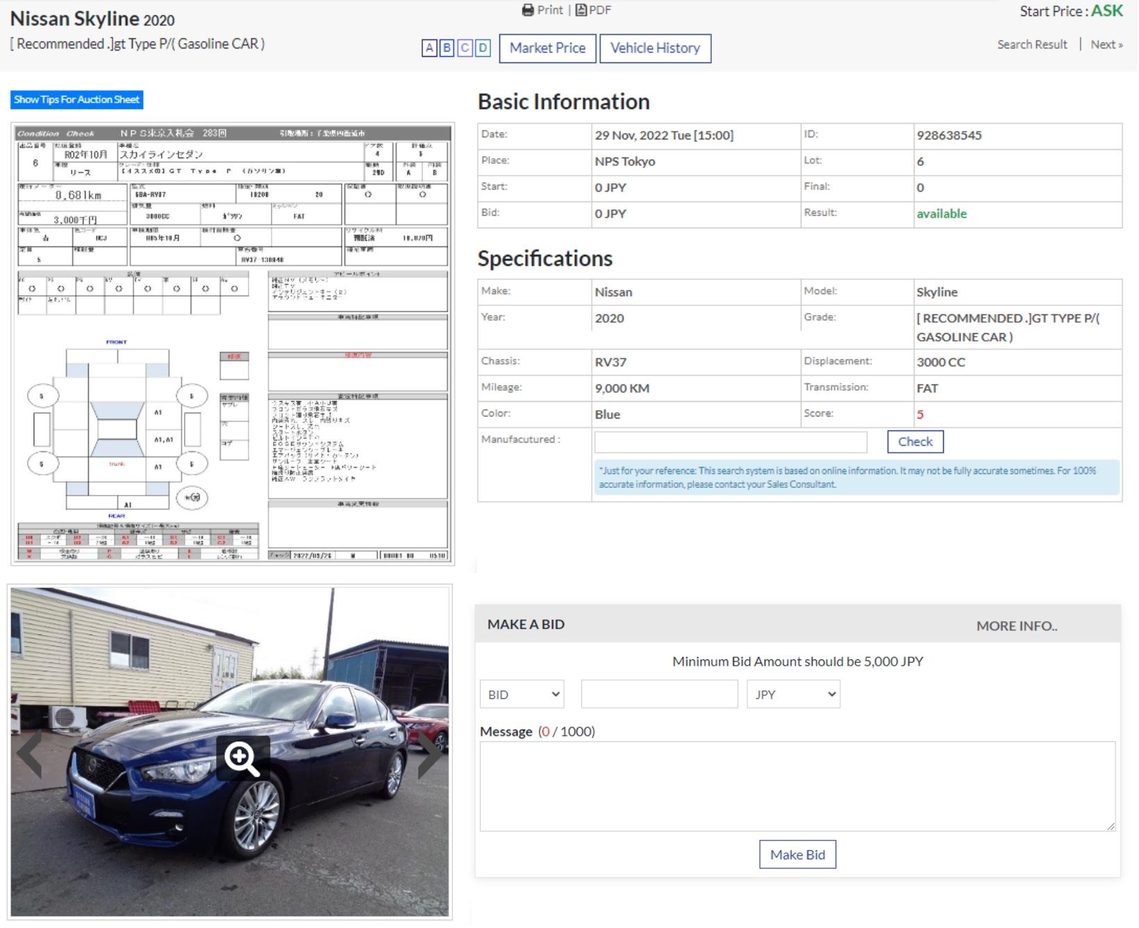 Live Auction Search Tool